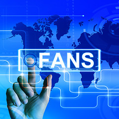 Image showing Fans Map Displays Worldwide or Internet Followers or Admirers