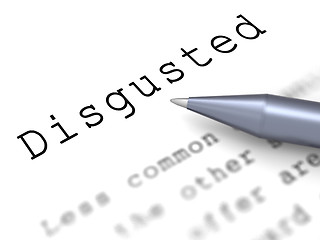 Image showing Disgusted Word Shows Appalled Offended Or Revolted