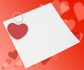 Image showing Heart Clip On Note Means Affection Note Or Love Message