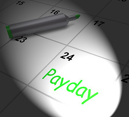 Image showing Payday Calendar Displays Salary Or Wages For Employment