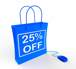 Image showing Twenty-five Percent Off Bag Shows 25 Reductions in Price