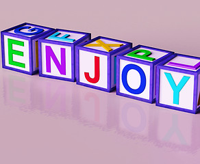 Image showing Enjoy Blocks Show Pleasant Relaxing And Pleasing