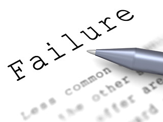 Image showing Failure Word Shows Inept Unsuccessful Or Lacking