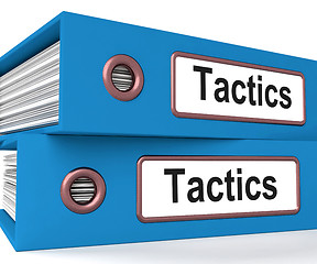 Image showing Tactics Folders Show Organisation And Strategic Methods