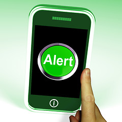 Image showing Alert Smartphone Shows Alerting Notification Or Reminder