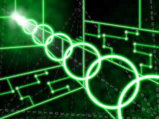 Image showing Laser Circuit Background Means Illuminated Wallpaper Or Digital 