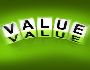 Image showing Value Blocks Displays Importance Significance and Worth