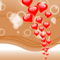 Image showing Hearts On Background Means Romance Love And Passion