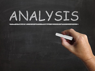 Image showing Analysis Blackboard Shows Evaluating And Interpreting Informatio