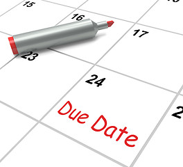 Image showing Due Date Calendar Shows Deadline For Submission