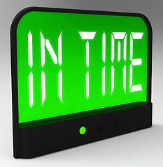 Image showing In Time Clock Means Punctual Or Not Late