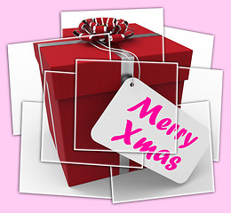 Image showing Merry Xmas Gift Displays Happy Christmas Greetings