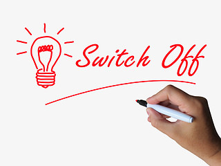 Image showing Switch Off Lightbulb Refers to Switching or Turning