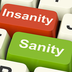 Image showing Insanity Sanity Keys Shows Sane Or Insane Psychology