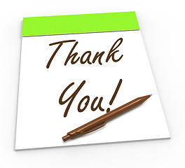 Image showing Thank You Notepad Means Gratitude And Appreciation