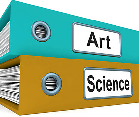 Image showing Art Science Folders Mean Humanities Or Sciences