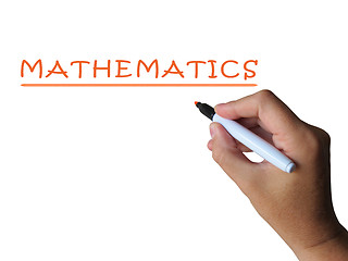 Image showing Mathematics Word Means Numbers Equations And Calculations