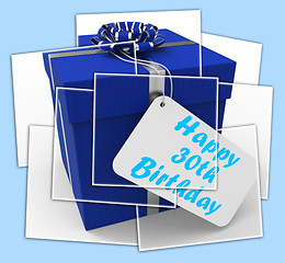 Image showing Happy 30th Birthday Gift Displays Age Thirty