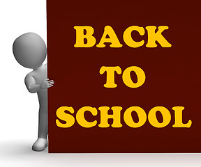 Image showing Back To School Sign Means Education And Classrooms