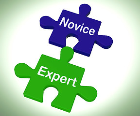 Image showing Novice Expert Puzzle Shows Unskilled And Professional