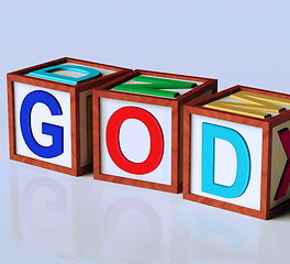 Image showing God Blocks Show Spirituality Religion And Believers