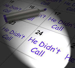 Image showing He Didnt Call Calendar Displays Disappointment From Love Interes