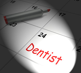 Image showing Dentist Calendar Displays Oral Health And Dental Appointment