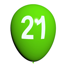 Image showing 21 Balloon Shows Twenty-first Happy Birthday Celebration