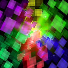 Image showing Colourful Cubes Background Means Geometrical Wallpaper Or Art
