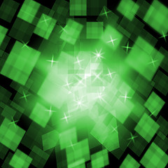 Image showing Green Cubes Background Means Stylish Decoration Or Abstract Art