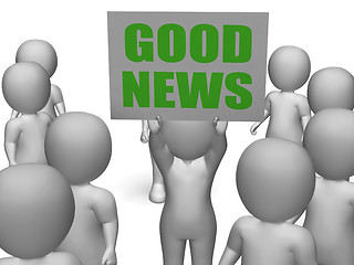Image showing Good News Board Character Means Receiving Great News
