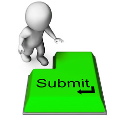 Image showing Submit Key Shows Submitting Or Applying On Internet