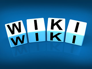 Image showing Wiki Blocks Represent Wikipedia and Internet Faqs