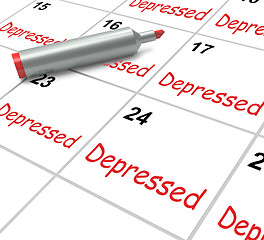 Image showing Depressed Calendar Means Discouraged Despondent Or Mentally Ill