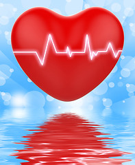 Image showing Electro On Heart Displays Passionate Relationship Or Heartbeats