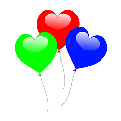 Image showing Colourful Heart Balloons Show Anniversary Party Or Celebration