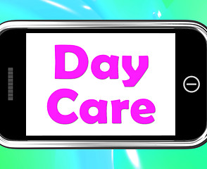 Image showing Day Care On Phone Shows Children\'s Or Toddlers Play