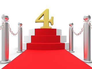 Image showing Golden Four On Red Carpet Shows Elegant Film Event Or Celebratio