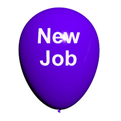 Image showing New Job Balloon Shows New Beginnings in Careers