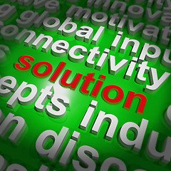Image showing Solution Word Cloud Shows Achievement Resolution Solving And Sol