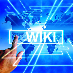 Image showing Wiki Map Displays Internet Education and Encyclopaedia Websites