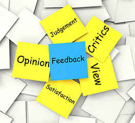 Image showing Feedback Post-It Note Means Judgement Review And Critics
