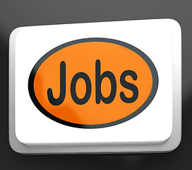 Image showing Jobs Button Shows Hiring Recruitment Online Hire Job