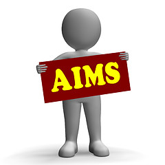 Image showing Aims Sign Character Means Aspirations And Goals