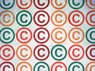 Image showing Law concept: Copyright icons on Digital Paper background