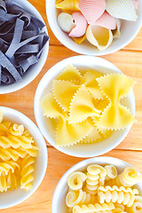 Image showing different raw pasta