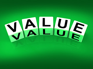 Image showing Value Blocks Represent Importance Significance and Worth