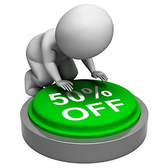 Image showing Fifty Percent Off Means Half-Price Product Or Service