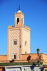Image showing history in maroc africa minaret roof