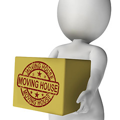 Image showing Moving House Boxes Mean Buying New Home And Relocating